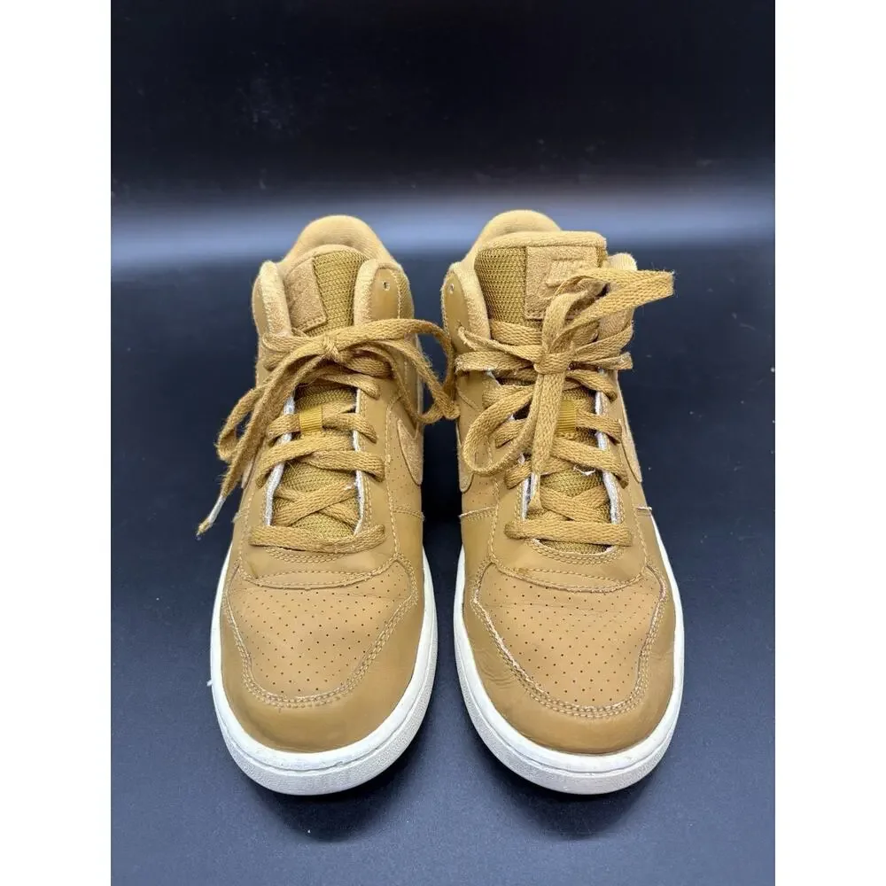 Nike Court Borough Mid Basketball Shoes Wheat Youth Size 6.5Y Style 839977-701